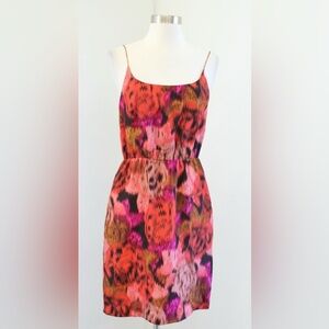 J Crew Silk Watercolor Floral Cami Slip Dress Size 4